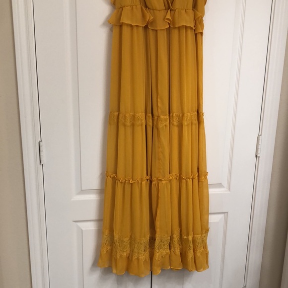 Yellow Ruffled Maxi Dress - Picture 3 of 6